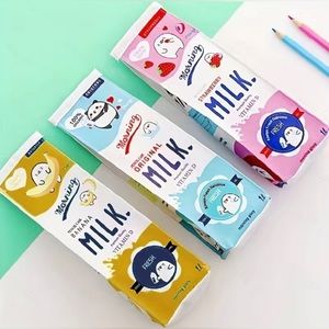 1pc Cute Kawaii Pencil Case: Creative Milk Pencil Bag for Kids - Portable Pencil